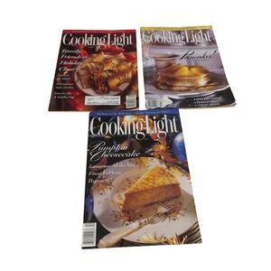 Vintage Cooking Light Magazine Lot 1992 3 Issues Holiday Pancakes Cheesecake